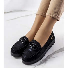 Mocasini negri pe platforma Indira negru 1