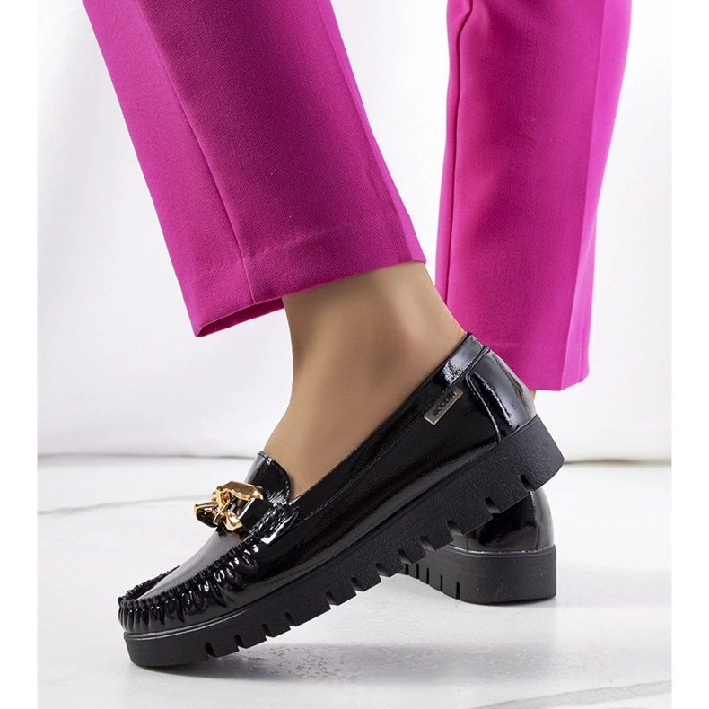 Mocasini negri pe platforma Travessa negru 1