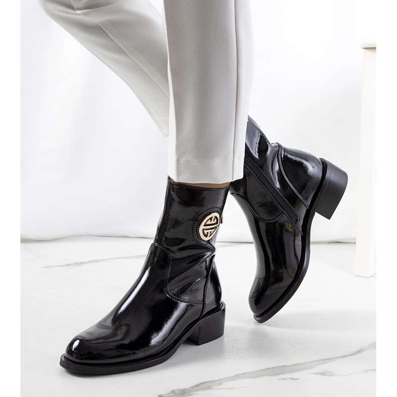 PA1 Cizme negre lacuite de la Rodovia negru 1