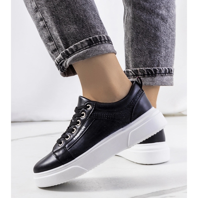 Adidași negri pe o talpă groasă Louisiana negru 1