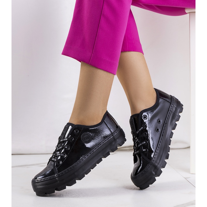 Tenisi lacuiti negri Big Star KK274044 negru 1