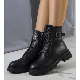 Cizme negre din piele ecologică de la Narnclaedra negru 1