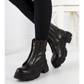 Cizme maro cu fermoar Neal decorativ 1 Cizme maro cu fermoar Neal decorativ 1