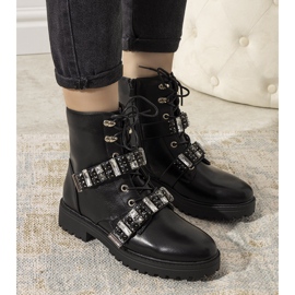 Cizme negre cu zirconiu cubic Ramsey decorativ negru 1