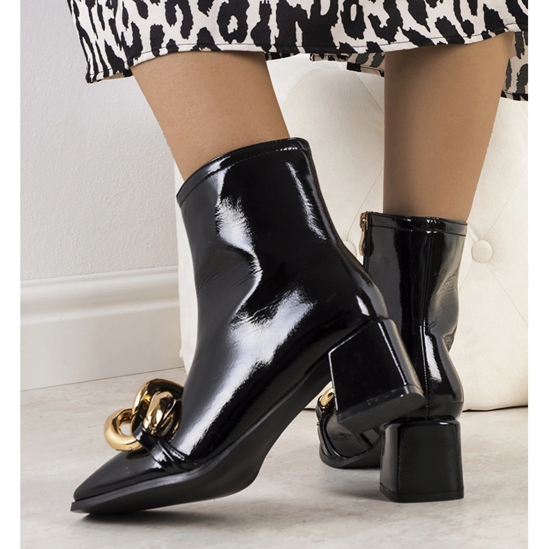 Cizme Milanel din piele lacuita neagra negru 1 Cizme Milanel din piele lacuita neagra negru 1