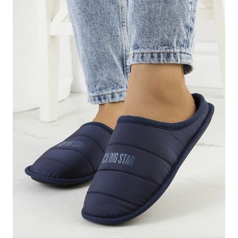 Big Star Papuci izolați de damă bleumarin KK274602 albastru 2