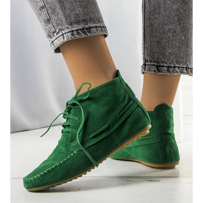 BM Cizme verde Lalo din piele intoarsa ecologica 1