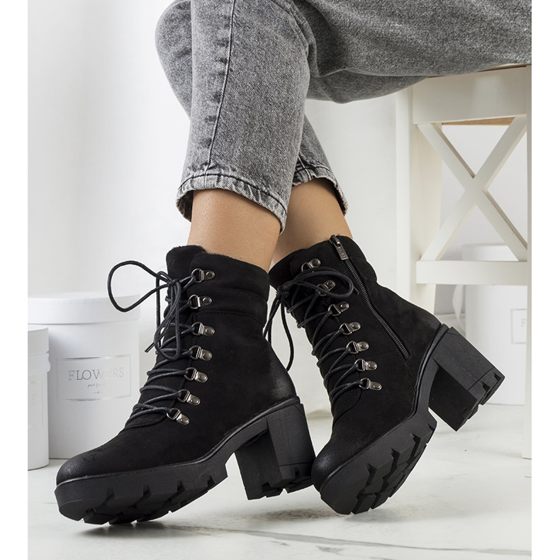 PA1 Cizme negre pe postul Langesko negru 1