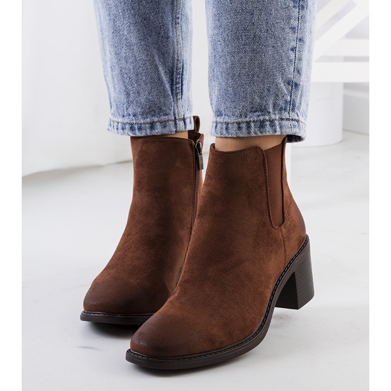 Cizme maro Luiza cu toc înalt 1