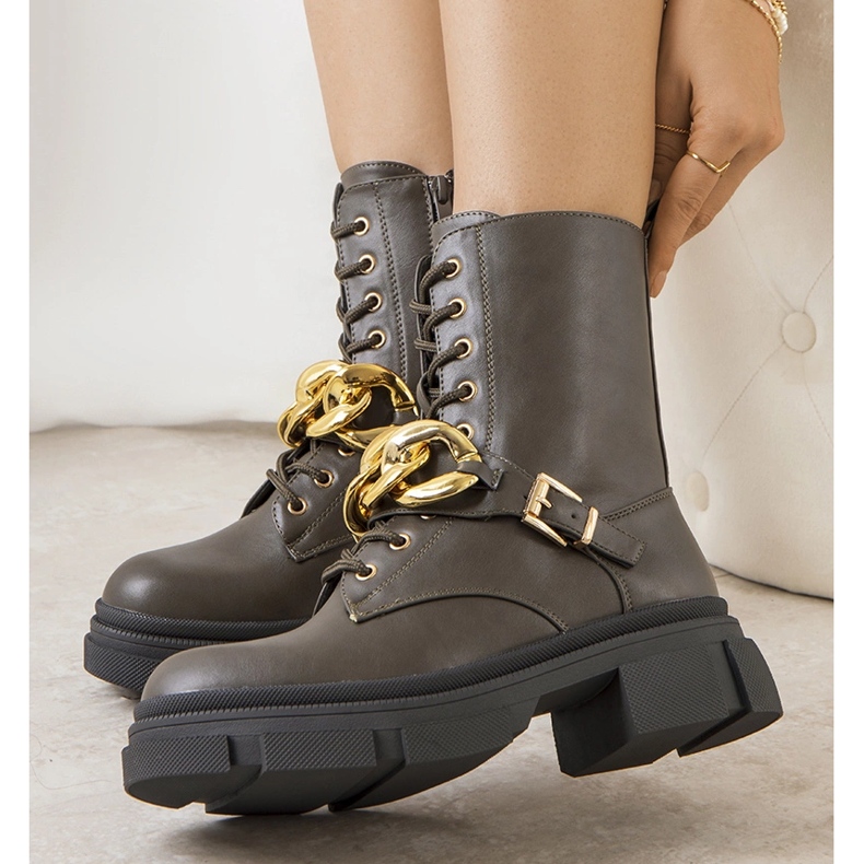 Cizme de drumeție verzi cu lanț Iversen verde 1