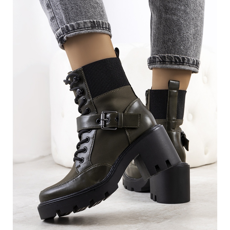 PA1 Pantofi verde Messina cu toc înalt 1