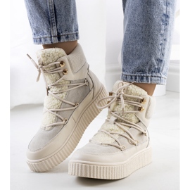 PA1 Cizme de zăpadă de damă bej de la Laursen ecru 1