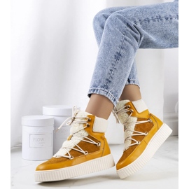 Cizme de zapada de dama mustar de la Laursen portocale 1