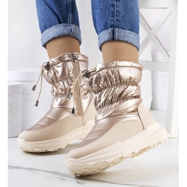 Cizme de zăpadă aurii cu manșete Houle bej 1