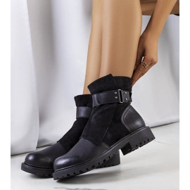 Cizme negre cu curea de la Kevin negru 1