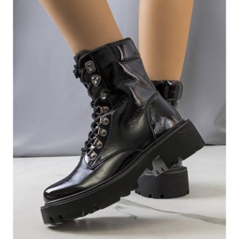 PA1 Cizme negre pe talpa tractorului Iglesi negru 1