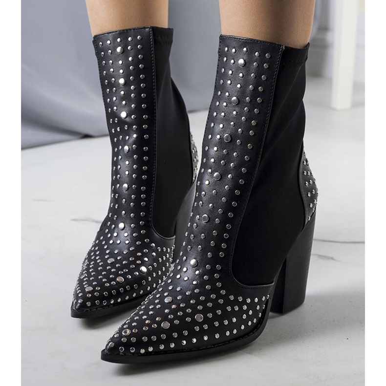 PA1 Cizme negre decorate cu crampoane Orazi negru 1