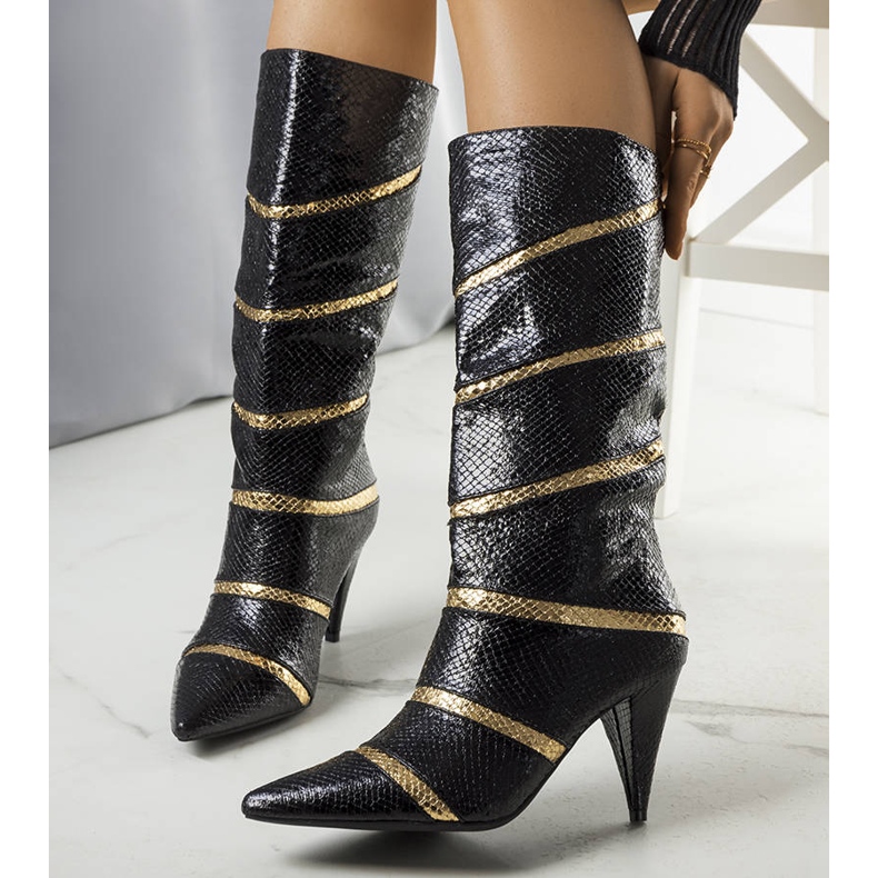 Cizme izolate Nevzo negre și aurii negru 1