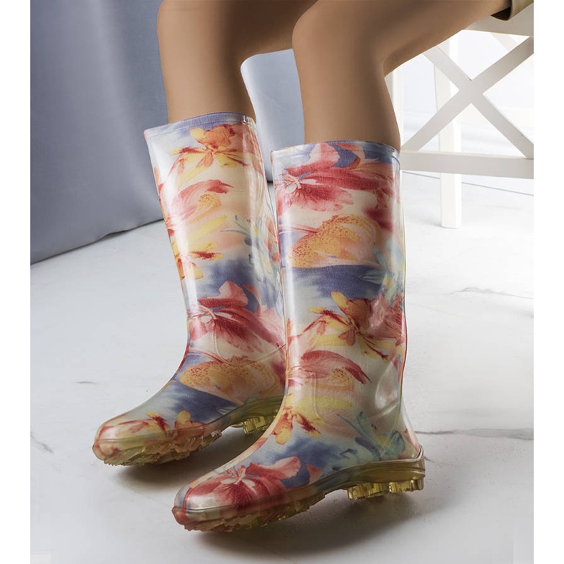 Cizme înalte albastre și roz de la Pimen albastru 1