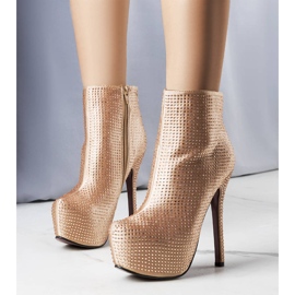 BM Cizme Tatiana aurii cu toc inalt de aur 1