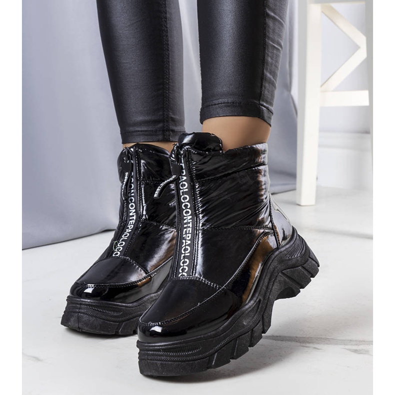 BM Cizme de zapada lacuite negre de la Leonel negru 1