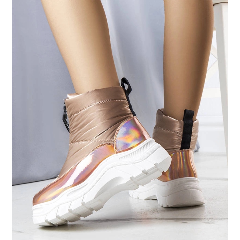 Cizme de zapada lacuite aurii Leonel de aur 1