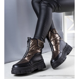 BM Cizme de zăpadă matlasate Giovanni aurii de aur 1