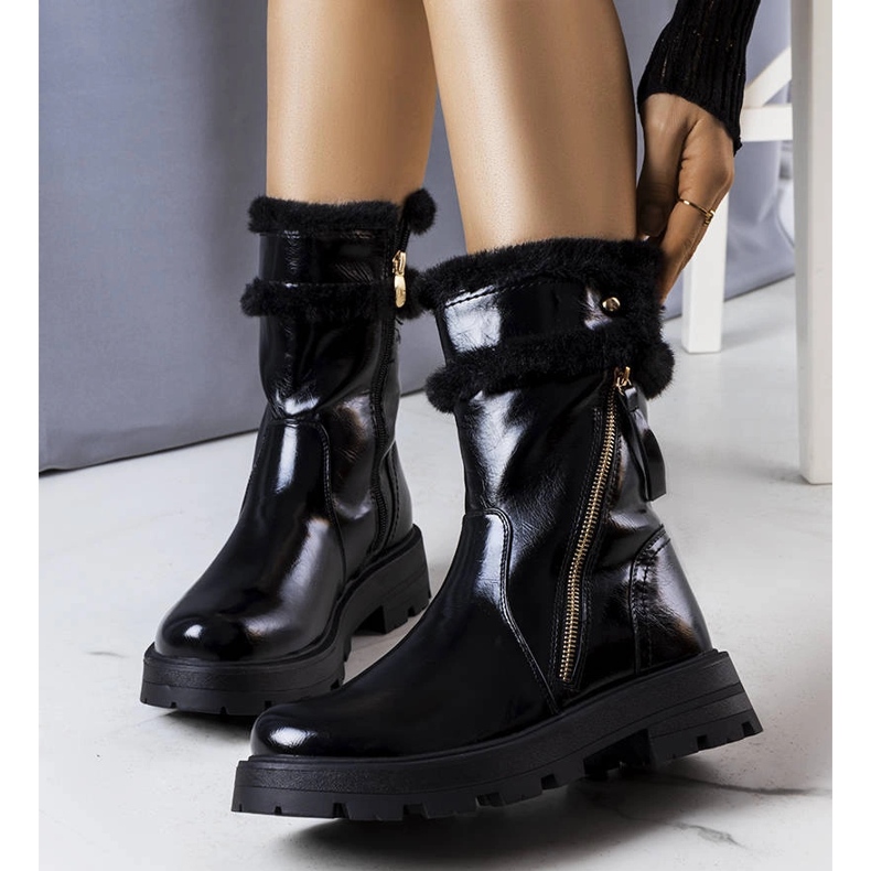 Cizme izolate negre de la Lensil negru 1