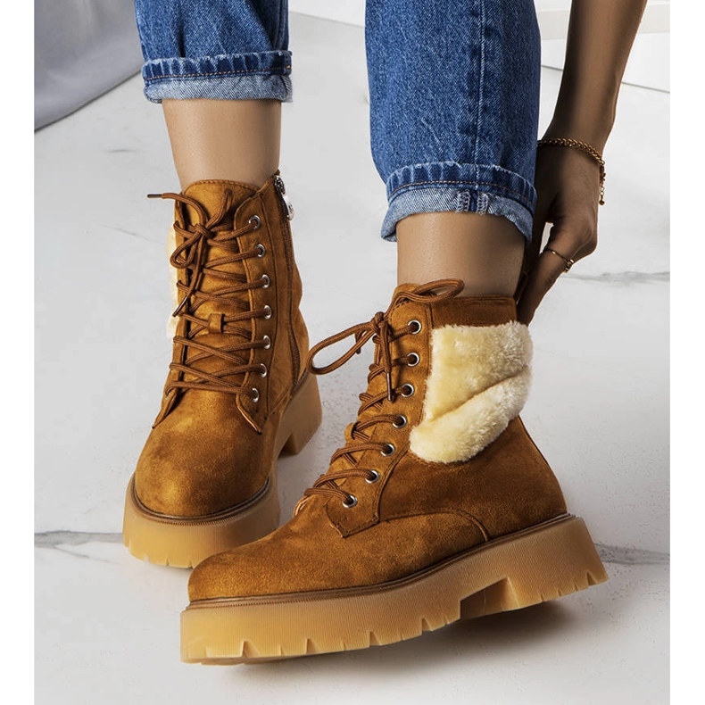 Cizme izolatoare maro cu blana de la Bernar 1