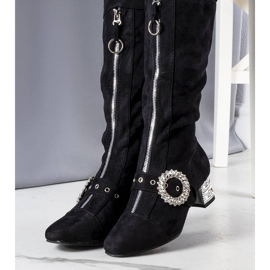 PA1 Cizme negre cu toc inalt de la Carats negru 1