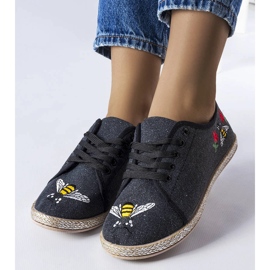 Espadrile cu sclipici negre de la Malia negru 1