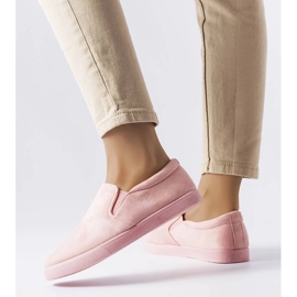 Tenisi roz din piele intoarsa ecologica de la Leroy 1 Tenisi roz din piele intoarsa ecologica de la Leroy 1