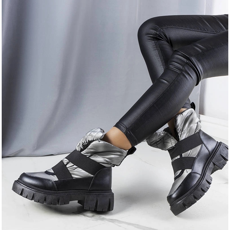 Cizme de zăpadă cu izolație gri de la Francisco negru 1