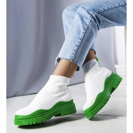 Cizme albe Cali cu talpa verde 1