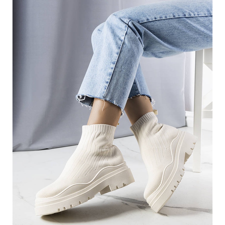 BM Cizme sosete bej Cali 1 BM Cizme sosete bej Cali 1