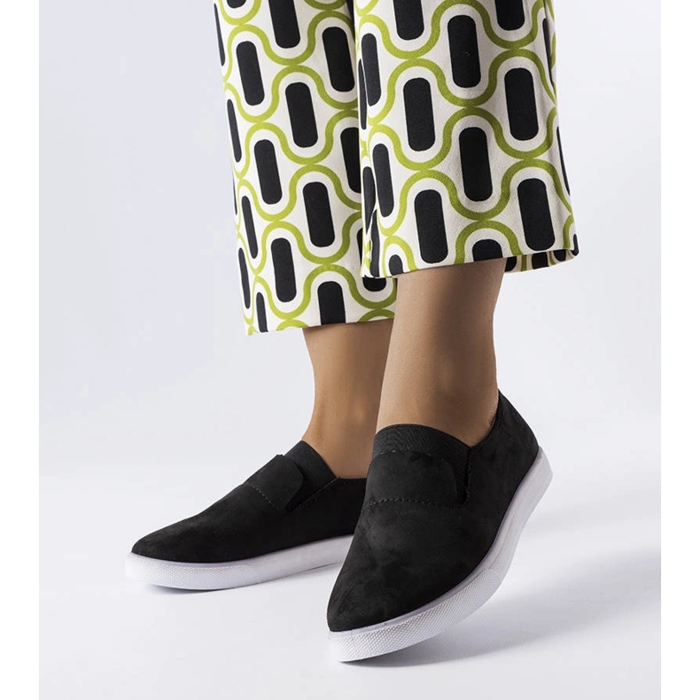 Tenisi negri din piele de căprioară ecologică de la Jamal negru 1