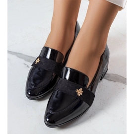 Pompi Vinceza din piele lacuita neagra negru 1