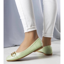 Balerini verzi cu decor auriu Iris verde 1