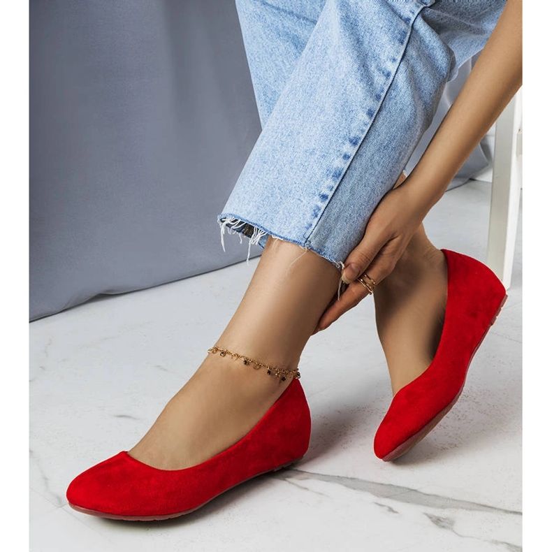 Balerini roșii cu pană joasă de la Sylvia roșu 1