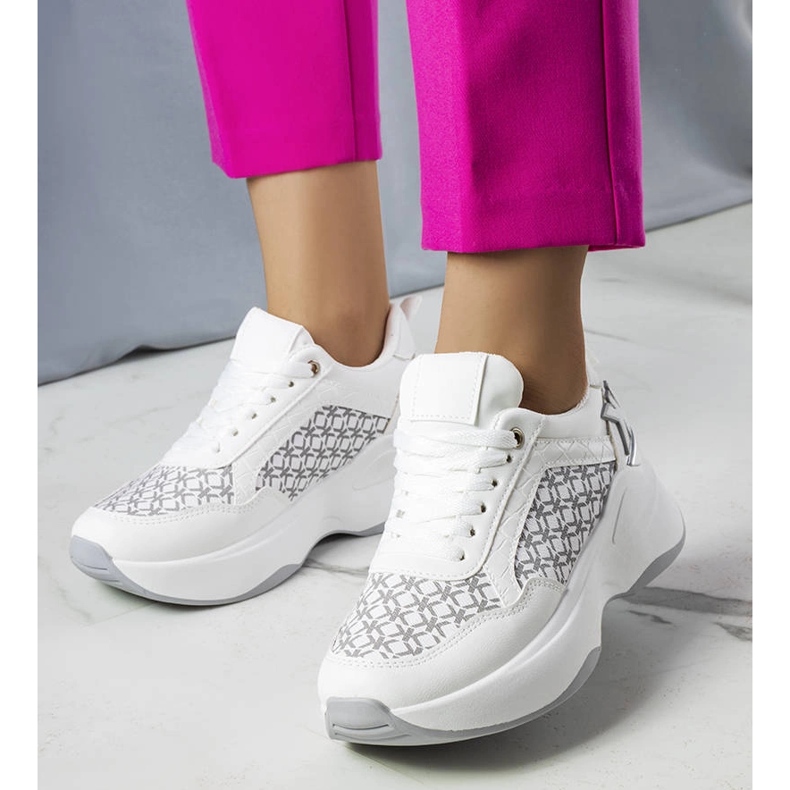 Adidasi albi cu monogramă Margie 1