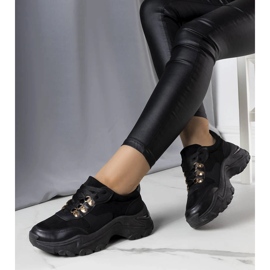 Tenisi Jenna negri din material mixt negru 1