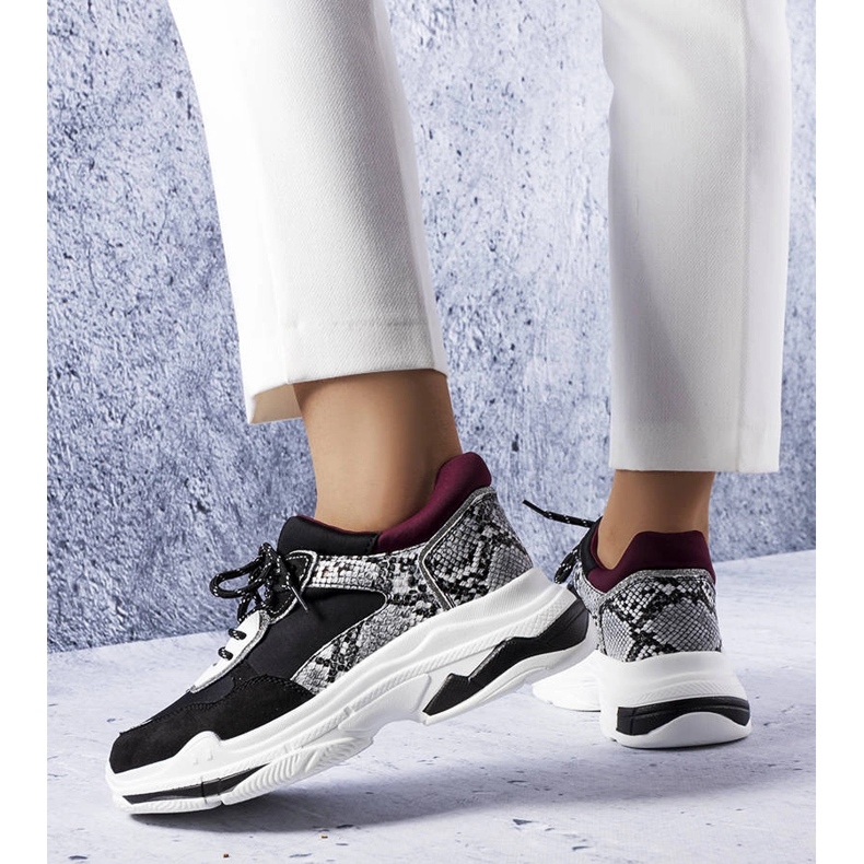 Tenisi negri decorați cu inserții Savard negru 1