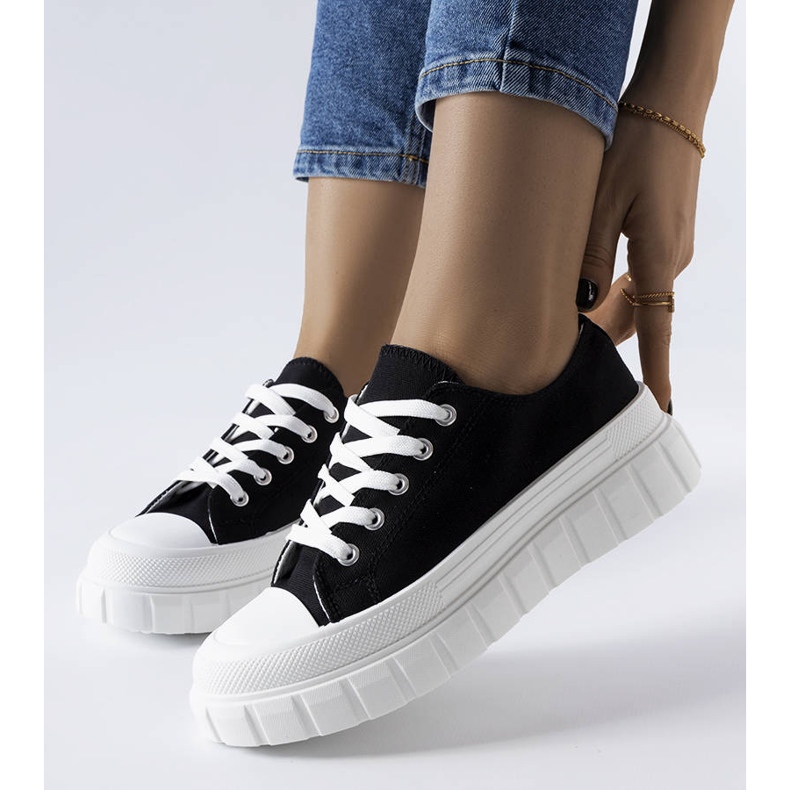 Tenisi negri Bellemare cu platformă negru 1 Tenisi negri Bellemare cu platformă negru 1