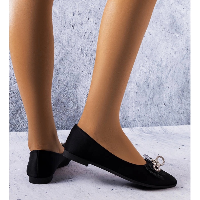 Balerini negri cu fundita si strasuri de la LaGarde negru 1