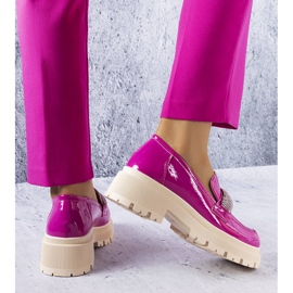 Brogues lacuite roz cu zirconii cubi de la Mouss 1