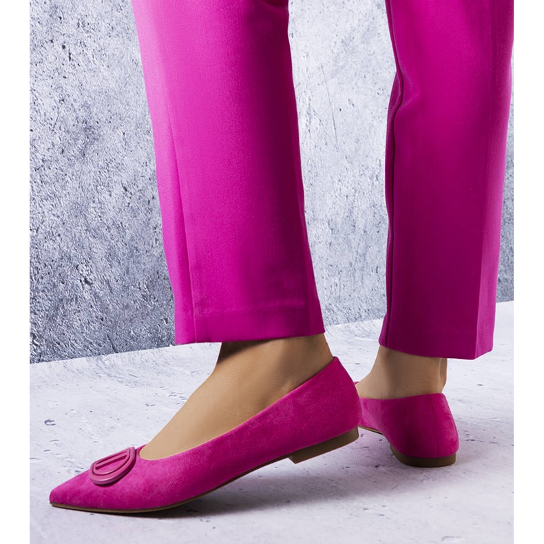 Balerini roz din piele intoarsa ecologica de la Grignon 1