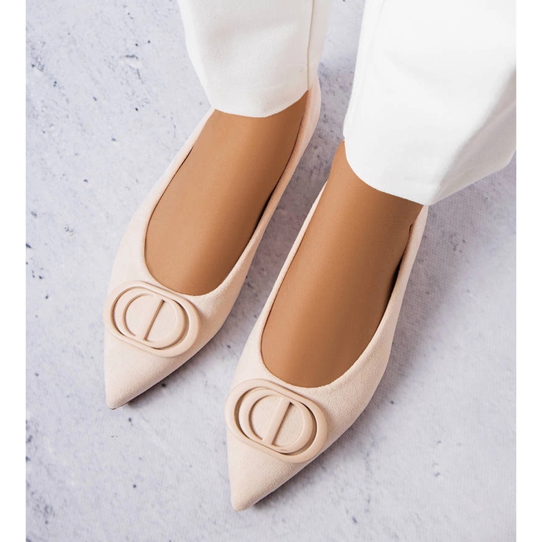 Balerini bej din piele intoarsa ecologica de la Grignon 1 Balerini bej din piele intoarsa ecologica de la Grignon 1