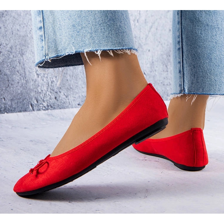 Balerini roșii cu fundă Chandonnet roșu 1 Balerini roșii cu fundă Chandonnet roșu 1