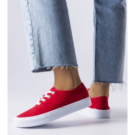 Adidași din material roșu Fantina 1