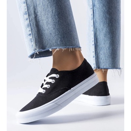 Tenisi Fantina din material negru 1